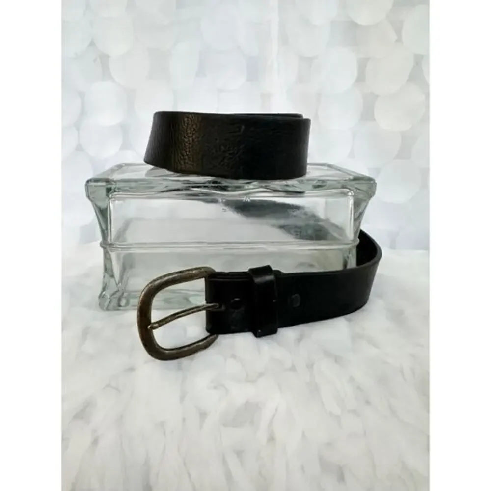 JUSTIN Mens size 40 Black Genuine Leather Belt PEBBLED 1.5